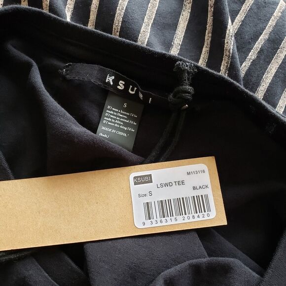 Ksubi LSWD Short Sleeve Graphic 100% Cotton Tee Shirt in Black - Picture 4 of 7